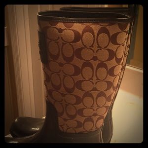 Coach Rain boots! Like new. Size 9. Worn once.